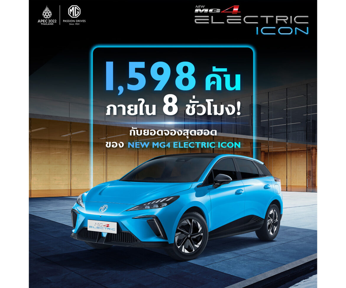 NEW MG4 ELECTRIC แรงเกินต้าน!!! กวาดยอดจอง 1,598 คัน ภายใน 8 ชั่วโมง