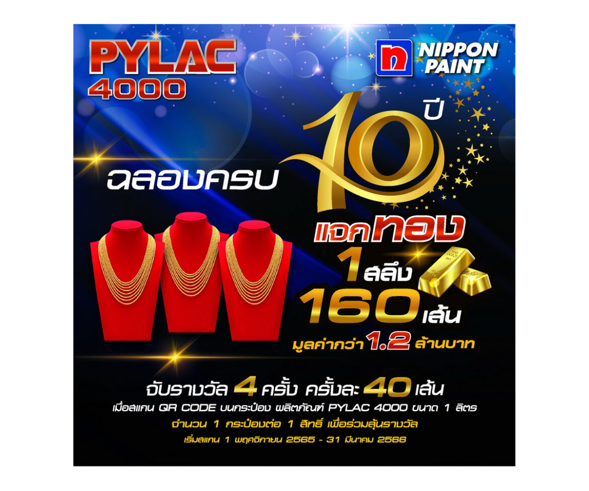 นิปปอนเพนต์ แจกไม่หยุด ส่งความสุข ส่งท้ายปีกับจัดแคมเปญใหญ่ Pylac 4000