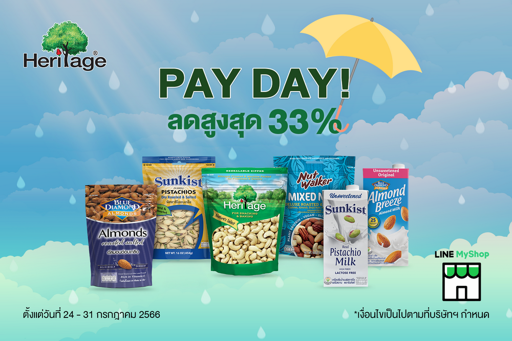 เครือเฮอริเทจ จัดโปรโมชันลดกระหน่ำรับหน้าฝน ลดสูงสุด 33% ที่ Line My Shop